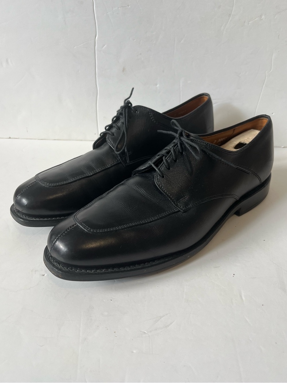 Allen Edmonds Denton black leather split-toe lace-up derby dress shoes size 9.5D